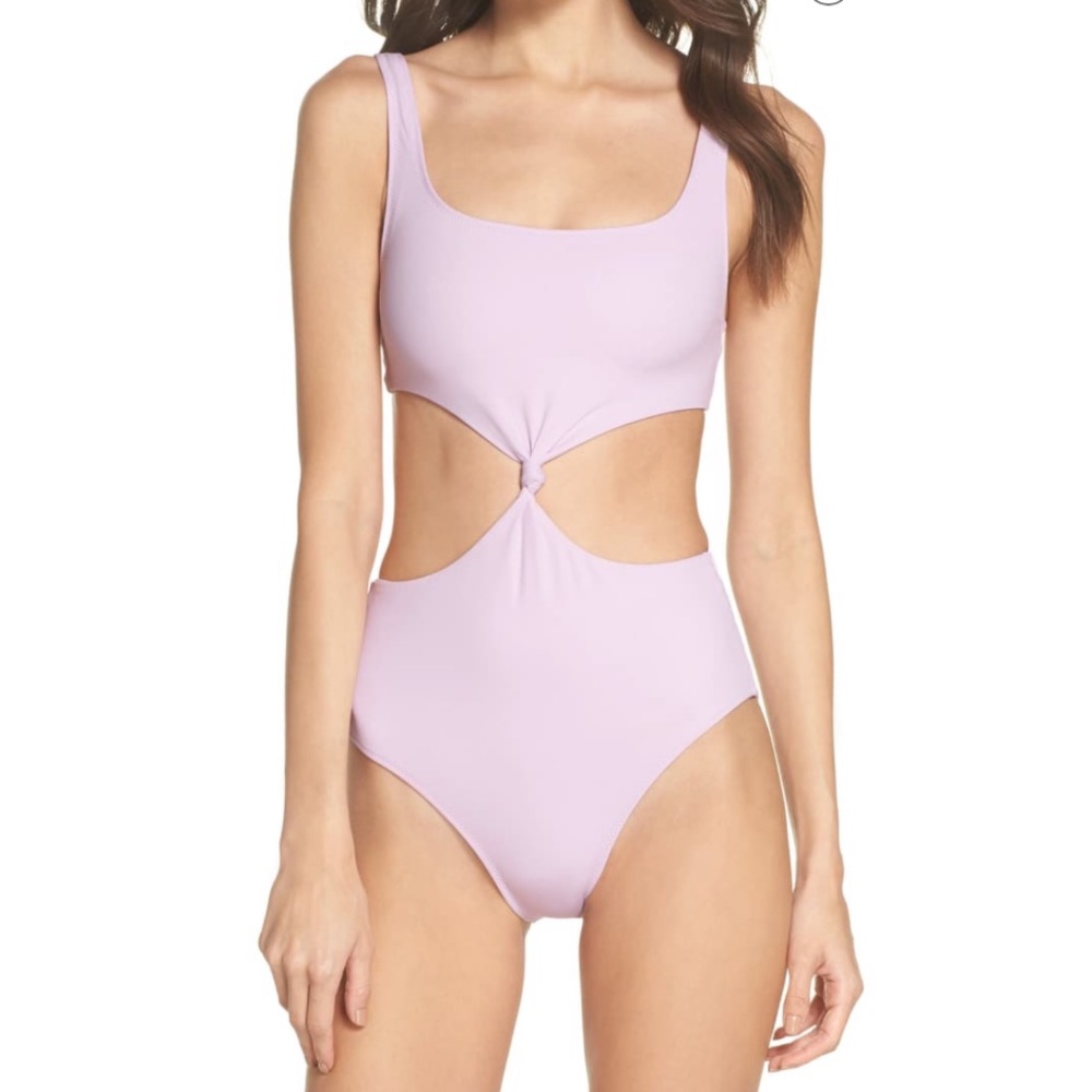 Solid & striped bailey lavender one piece swimwear